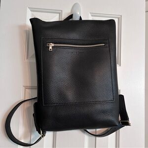 Portland Leather Goods Pebbled Black Laptop Backpack